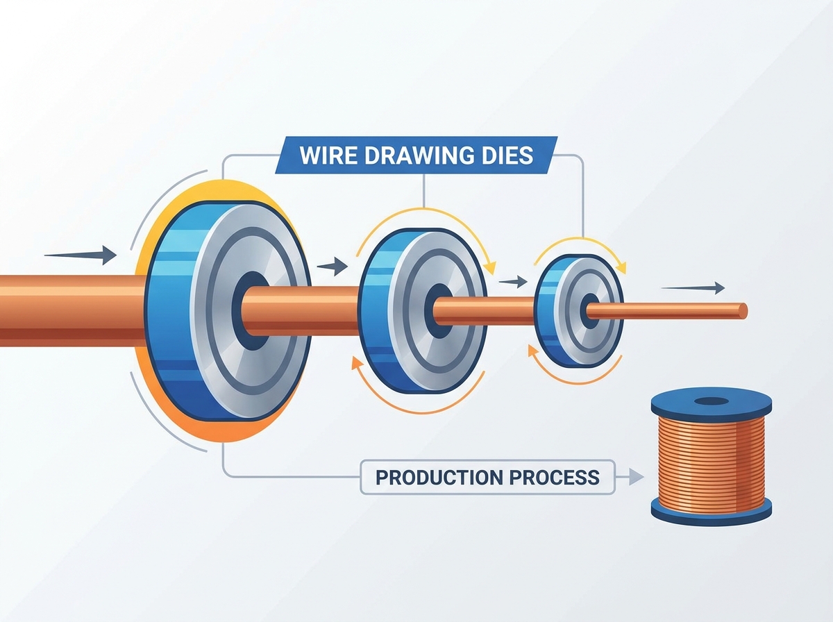 Precision tooling setup for magnet wire manufacturing